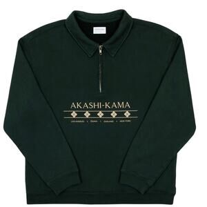 Akashi-Kama Quarter Zip Fleece Cropped Pullover, Unisex Size XL